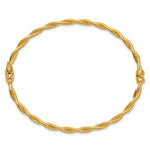 14k Yellow Gold Polished Twisted 2.90mm Hinged Oval Bangle Bracelet, view 2