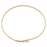 14k Yellow Gold Brushed & Polished Infinity & Heart 1.65mm Flexible Oval Bangle Bracelet, view 2