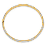 14k Gold and White Rhodium Children's Criss-Cross 4.75mm Hinged Bangle Bracelet, view 2