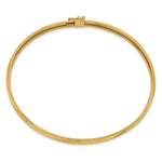 14k Yellow Gold Textured & Diamond-cut Twist Pattern 6.20mm Flexible Oval Bangle Bracelet, view 2