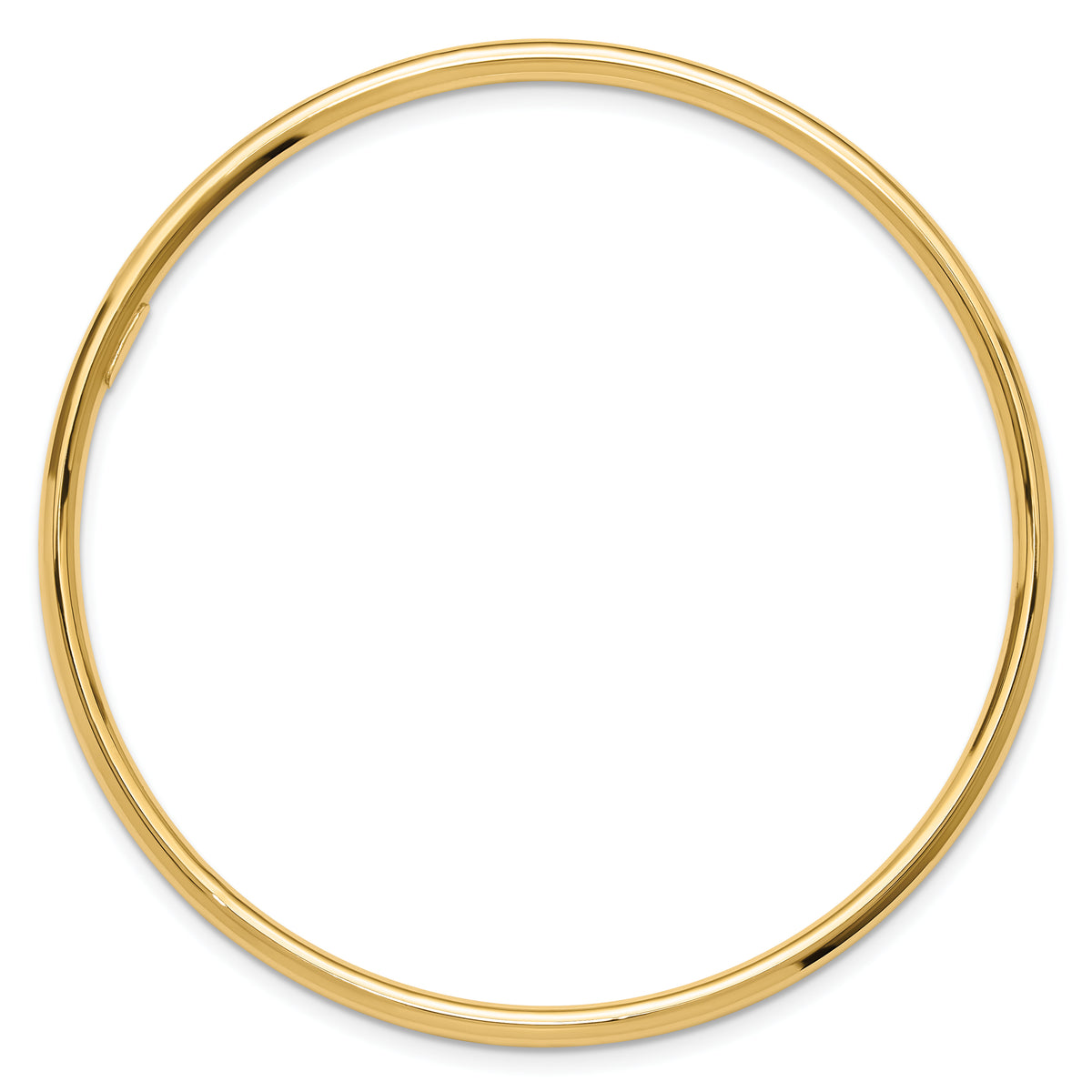 14k Yellow Gold Polished 3.00mm Slip-on Round Bangle Bracelet, view 2