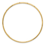 14k Yellow Gold Polished Diamond-cut 2.00mm Slip-on Round Bangle Bracelet, view 2