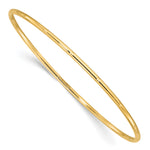 14k Yellow Gold Polished Diamond-cut 2.00mm Slip-on Round Bangle Bracelet