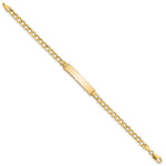 14k Yellow Gold Semi-Solid Curb Link ID Bracelet with 33x6.75mm Plate, 7 inch, view 2