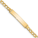 14k Yellow Gold Semi-Solid Curb Link ID Bracelet with 33x6.75mm Plate, 7 inch
