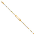 14k Yellow Gold Semi-Solid Figaro Link ID Bracelet with 23x4.5mm Plate, view 2 - 5.5 in