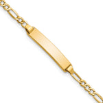 14k Yellow Gold Semi-Solid Figaro Link ID Bracelet with 23x4.5mm Plate - 5.5 in