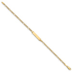 14k Yellow Gold Semi-Solid Figaro Link ID Bracelet with 23x4.5mm Plate, view 2 - 8 in