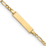 14k Yellow Gold Semi-Solid Figaro Link ID Bracelet with 23x4.5mm Plate - 8 in