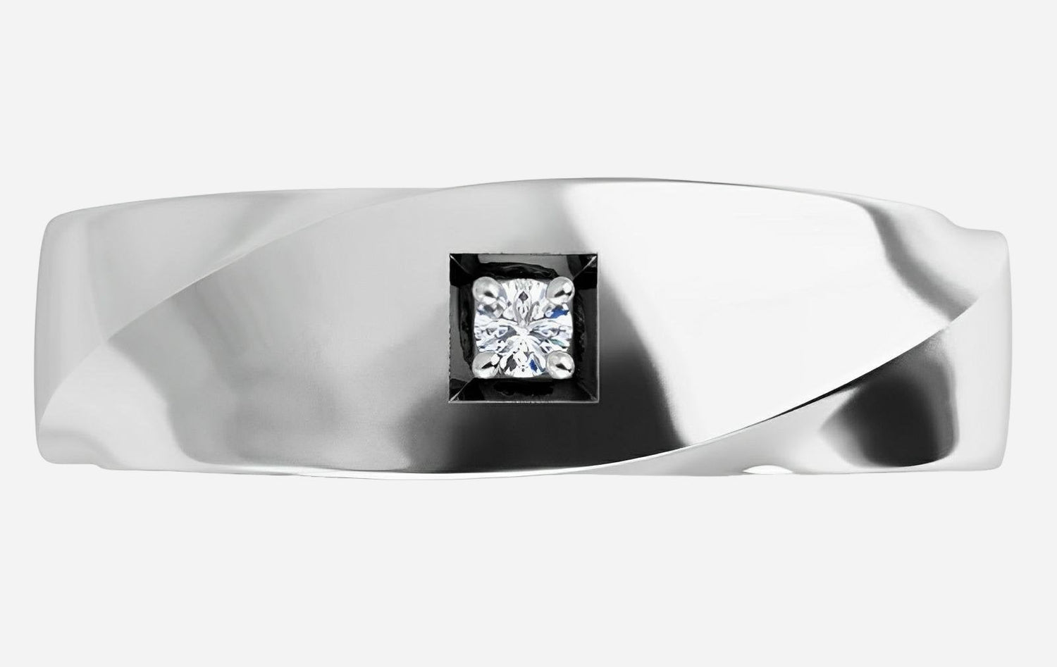 Wedding band ring, yellow gold and lab grown diamonds
