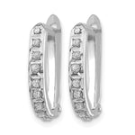 Gold Diamond Fascination Hinged Hoop Earrings - 14k White Gold