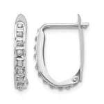 Gold Diamond Fascination Hinged Hoop Earrings - 14k White Gold