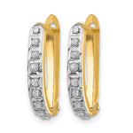 Gold Diamond Fascination Hinged Hoop Earrings - 14k Yellow Gold