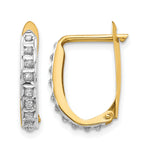 Gold Diamond Fascination Hinged Hoop Earrings - 14k Yellow Gold