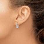 Gold Diamond Fascination Squared Hoop Earrings - 14k White Gold