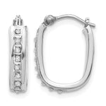 Gold Diamond Fascination Squared Hoop Earrings - 14k White Gold
