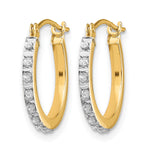 14k Gold Hoop Earrings with 0.01 ct Diamond Fascination Accent, view 2 - 14k Yellow Gold / 15 mm