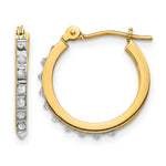 14k Gold Hoop Earrings with 0.01 ct Diamond Fascination Accent - 14k Yellow Gold / 15 mm
