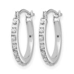 14k Gold Hoop Earrings with 0.01 ct Diamond Fascination Accent, view 2 - 14k White Gold / 15 mm