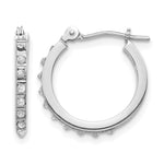 14k Gold Hoop Earrings with 0.01 ct Diamond Fascination Accent - 14k White Gold / 15 mm