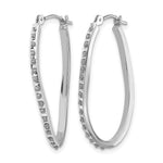 14k Gold Twisted Hoop Earrings with 0.01 ct Diamond Fascination Accent, view 2 - 14k White Gold