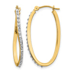 14k Gold Twisted Hoop Earrings with 0.01 ct Diamond Fascination Accent - 14k Yellow Gold