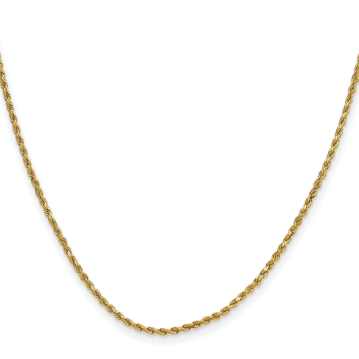 Gold (10K & 14K) Semi-Solid Diamond-Cut Rope Chain - 14k Yellow Gold / 16 in / 2 mm
