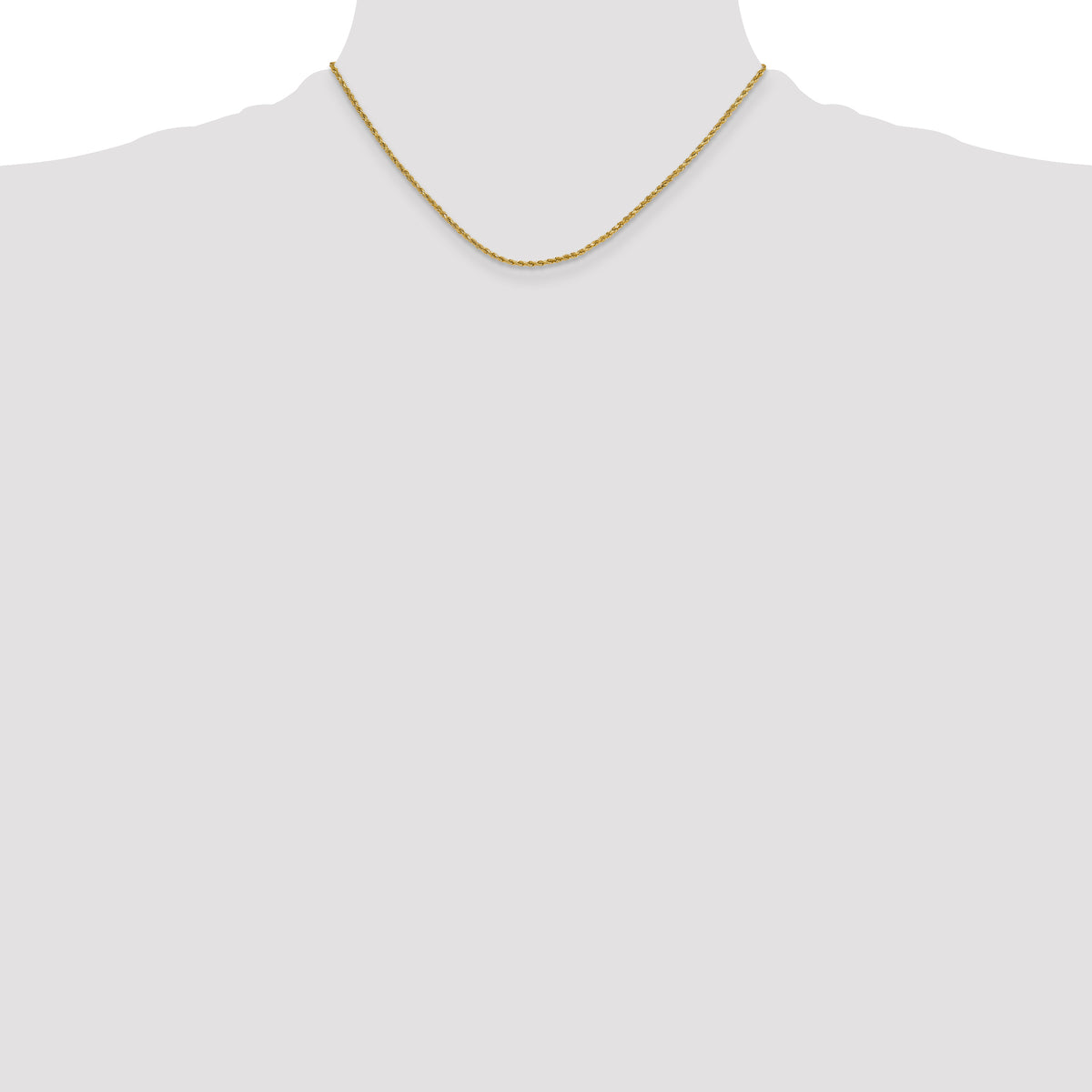 Gold (10K & 14K) Semi-Solid Diamond-Cut Rope Chain - 14k Yellow Gold / 16 in / 2 mm