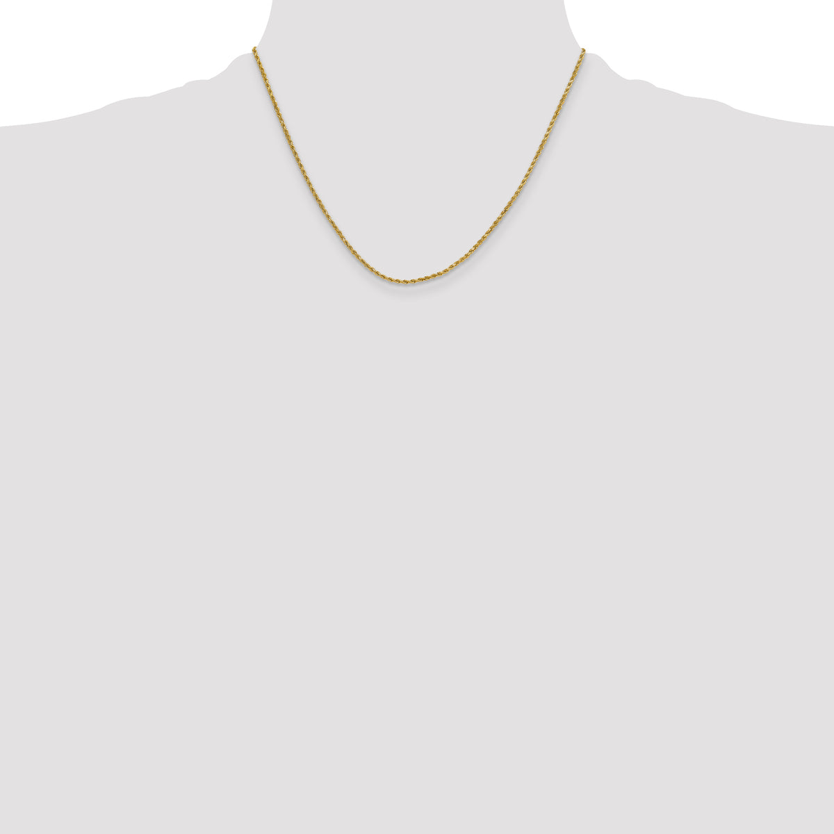 Gold (10K & 14K) Semi-Solid Diamond-Cut Rope Chain - 14k Yellow Gold / 18 in / 2 mm
