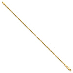 Gold (10K & 14K) Semi-Solid Diamond-Cut Rope Chain Bracelet - 14k Yellow Gold / 7 in / 2 mm