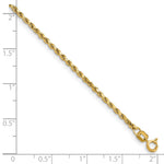 Gold (10K & 14K) Semi-Solid Diamond-Cut Rope Chain Bracelet - 14k Yellow Gold / 8 in / 2 mm