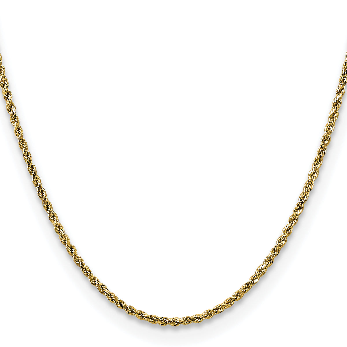 Gold (10K & 14K) Semi-Solid Diamond-Cut Rope Chain - 14k Yellow Gold / 16 in / 2.25 mm