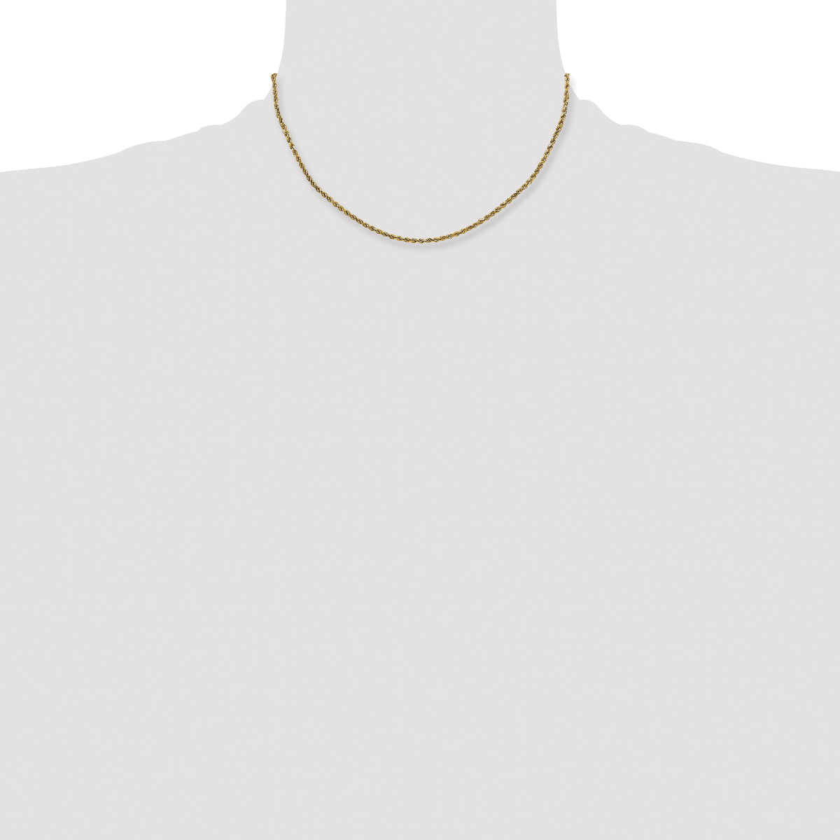 Gold (10K & 14K) Semi-Solid Diamond-Cut Rope Chain - 14k Yellow Gold / 16 in / 2.25 mm