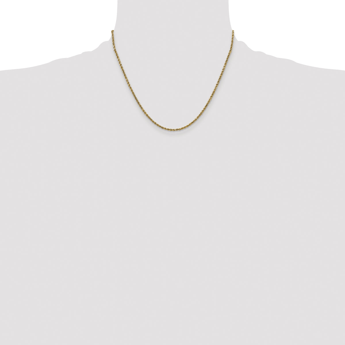 Gold (10K & 14K) Semi-Solid Diamond-Cut Rope Chain - 14k Yellow Gold / 18 in / 2.25 mm