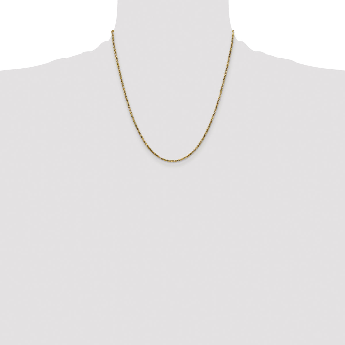 Gold (10K & 14K) Semi-Solid Diamond-Cut Rope Chain - 14k Yellow Gold / 20 in / 2.25 mm