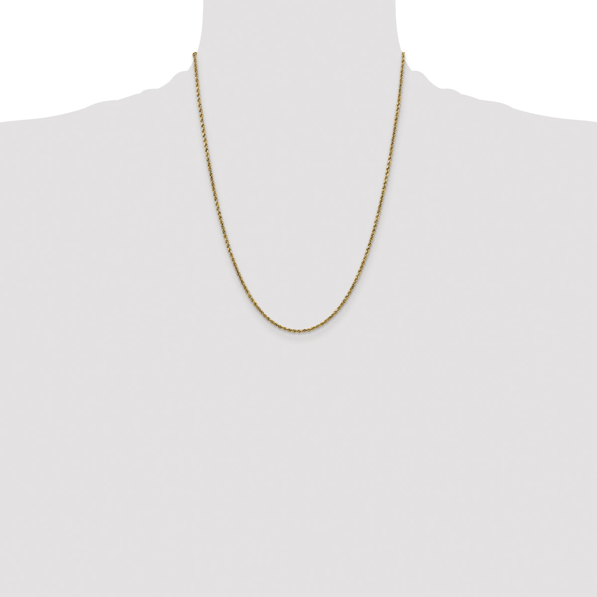 Gold (10K & 14K) Semi-Solid Diamond-Cut Rope Chain - 14k Yellow Gold / 22 in / 2.25 mm