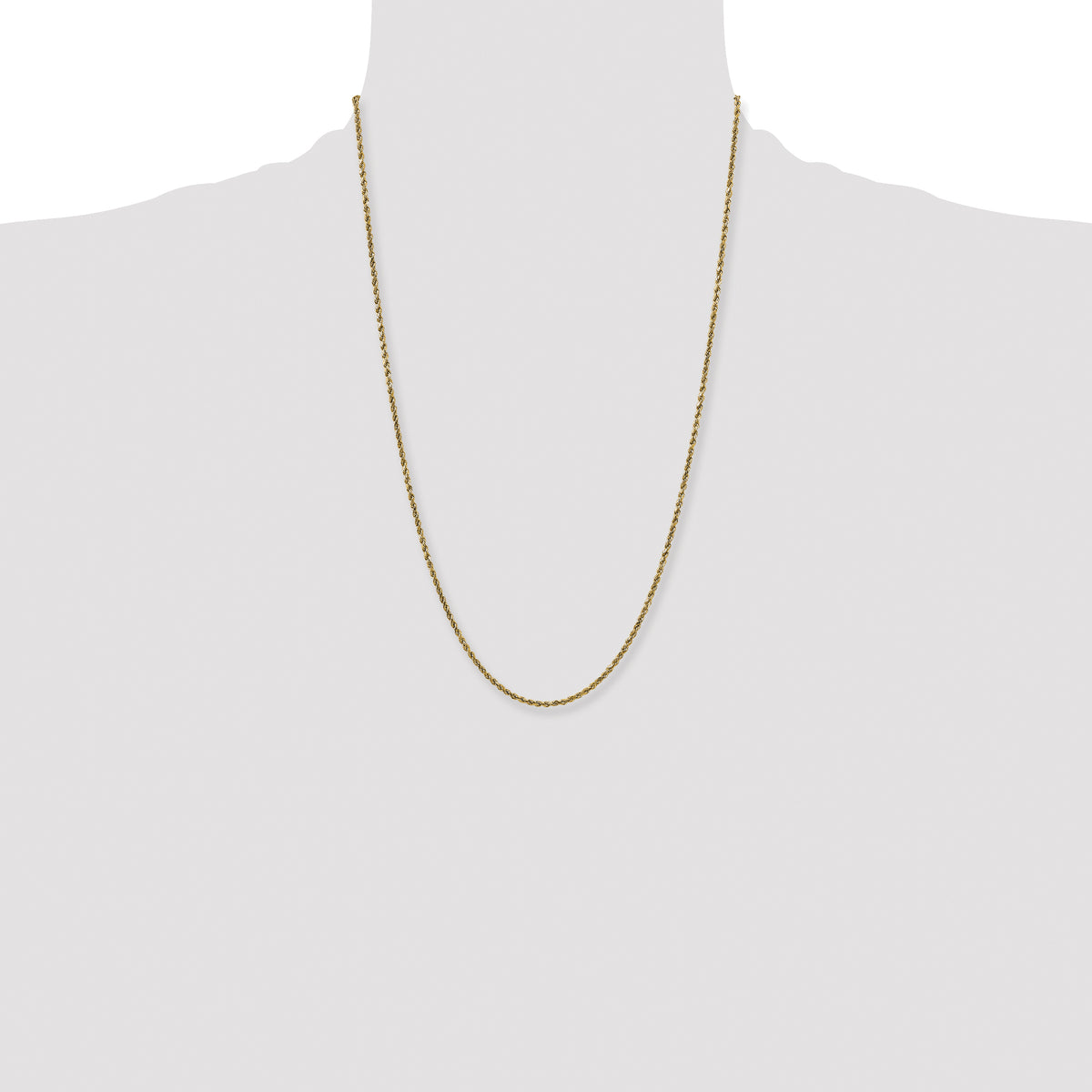 Gold (10K & 14K) Semi-Solid Diamond-Cut Rope Chain - 14k Yellow Gold / 24 in / 2.25 mm