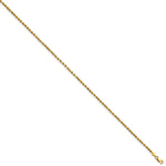 Gold (10K & 14K) Semi-Solid Diamond-Cut Rope Chain Bracelet - 14k Yellow Gold / 8 in / 2.25 mm