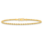Gold (10K & 14K) Semi-Solid Diamond-Cut Rope Chain Bracelet - 14k Yellow Gold / 8 in / 2.25 mm