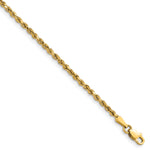 Gold (10K & 14K) Semi-Solid Diamond-Cut Rope Chain Bracelet - 14k Yellow Gold / 8 in / 2.25 mm