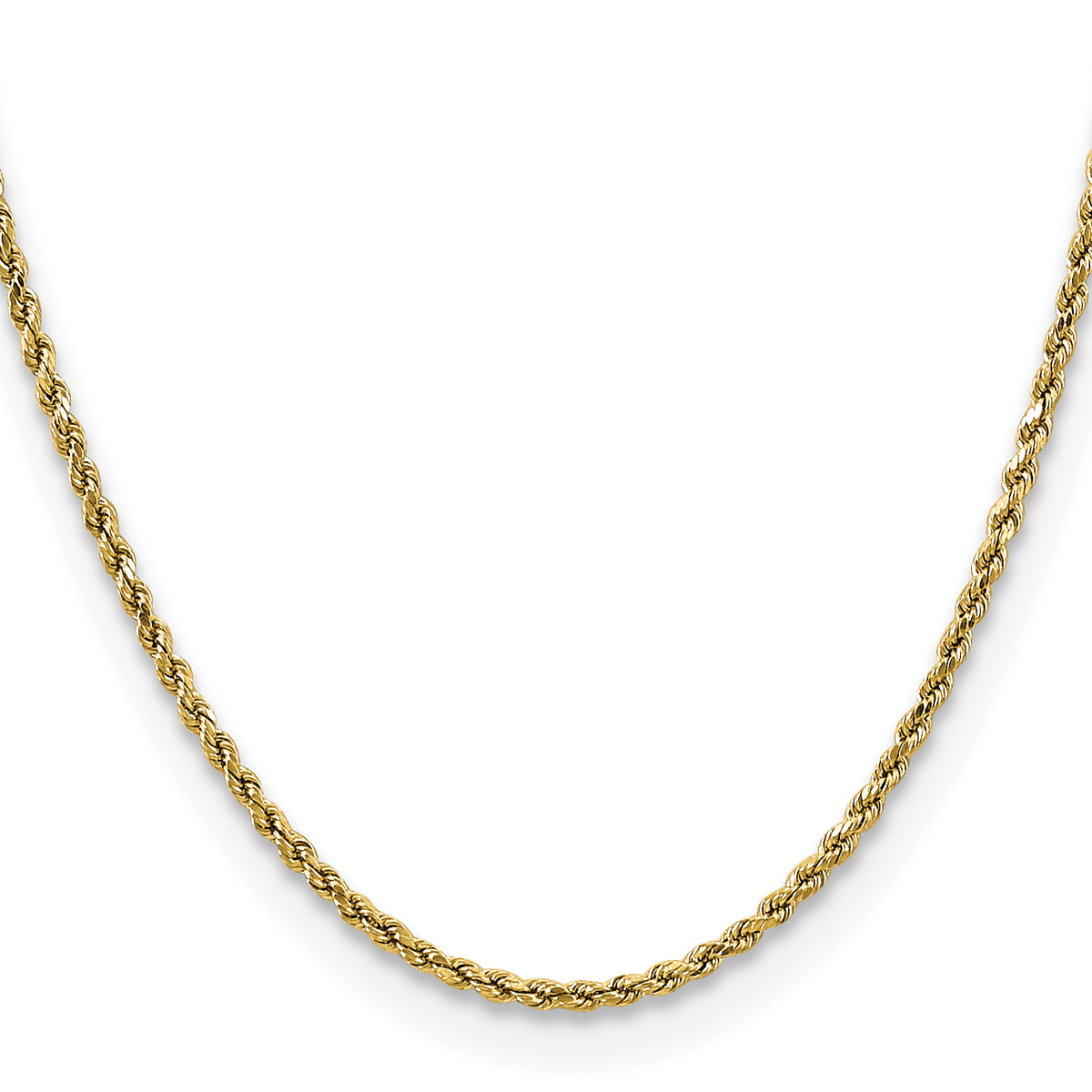 Gold (10K & 14K) Semi-Solid Diamond-Cut Rope Chain - 14k Yellow Gold / 16 in / 2.5 mm