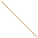 Gold (10K & 14K) Semi-Solid Diamond-Cut Rope Chain Bracelet - 14k Yellow Gold / 7 in / 2.5 mm