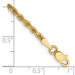 Gold (10K & 14K) Semi-Solid Diamond-Cut Rope Chain Bracelet - 14k Yellow Gold / 7 in / 2.5 mm