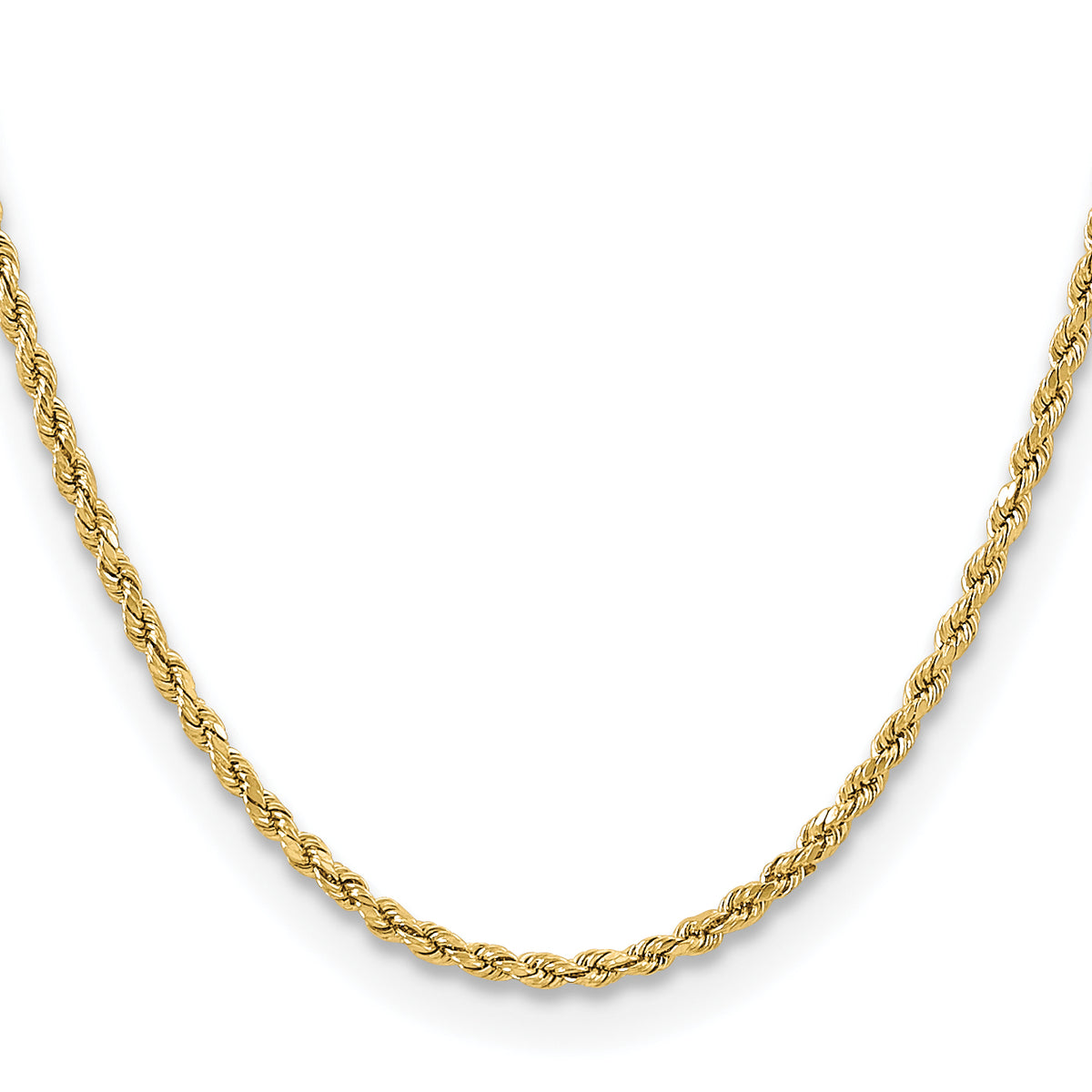 Gold (10K & 14K) Semi-Solid Diamond-Cut Rope Chain - 14k Yellow Gold / 16 in / 3 mm