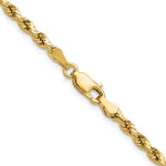 Gold (10K & 14K) Semi-Solid Diamond-Cut Rope Chain - 14k Yellow Gold / 16 in / 3 mm