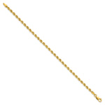 Gold (10K & 14K) Semi-Solid Diamond-Cut Rope Chain Bracelet - 14k Yellow Gold / 7 in / 3 mm