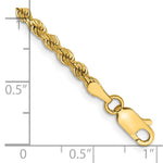 Gold (10K & 14K) Semi-Solid Diamond-Cut Rope Chain Bracelet - 14k Yellow Gold / 7 in / 3 mm