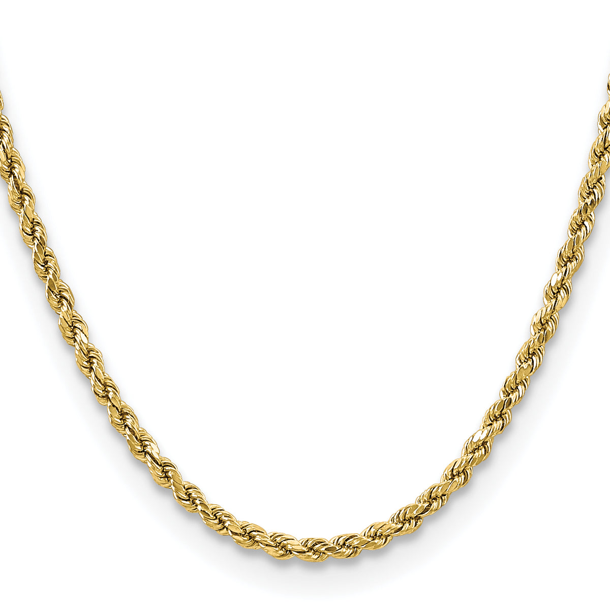 Gold (10K & 14K) Semi-Solid Diamond-Cut Rope Chain - 14k Yellow Gold / 16 in / 3.5 mm