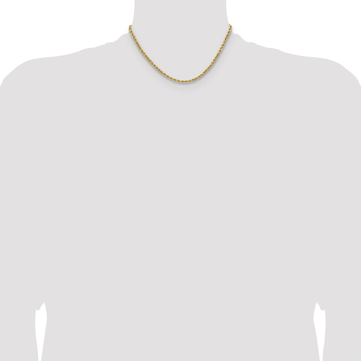 Gold (10K & 14K) Semi-Solid Diamond-Cut Rope Chain - 14k Yellow Gold / 16 in / 3.5 mm