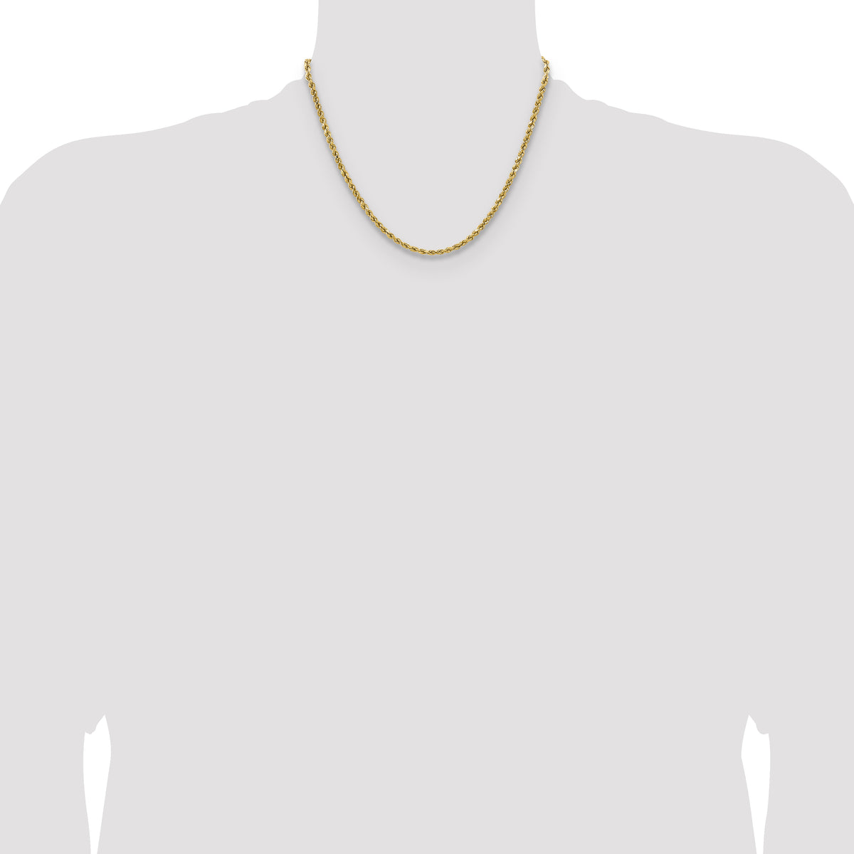 Gold (10K & 14K) Semi-Solid Diamond-Cut Rope Chain - 14k Yellow Gold / 18 in / 3.5 mm